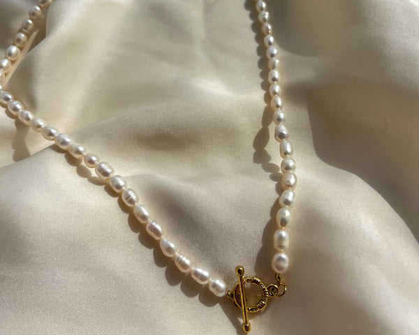 Pearl T Bar Necklace